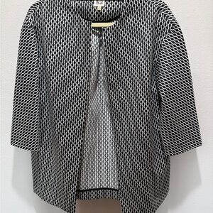 Anne Klein Black & White Geometric Women’s Jacket Size 2